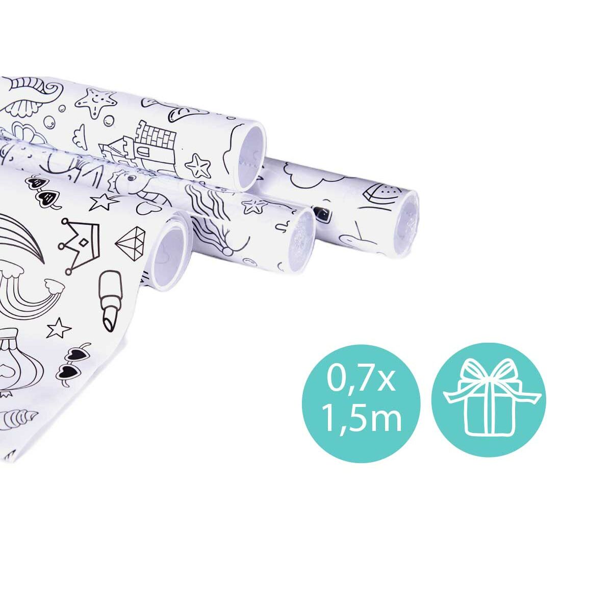 Papel de Regalo Pincello Blanco 70 x 150 cm (50 Unidades)