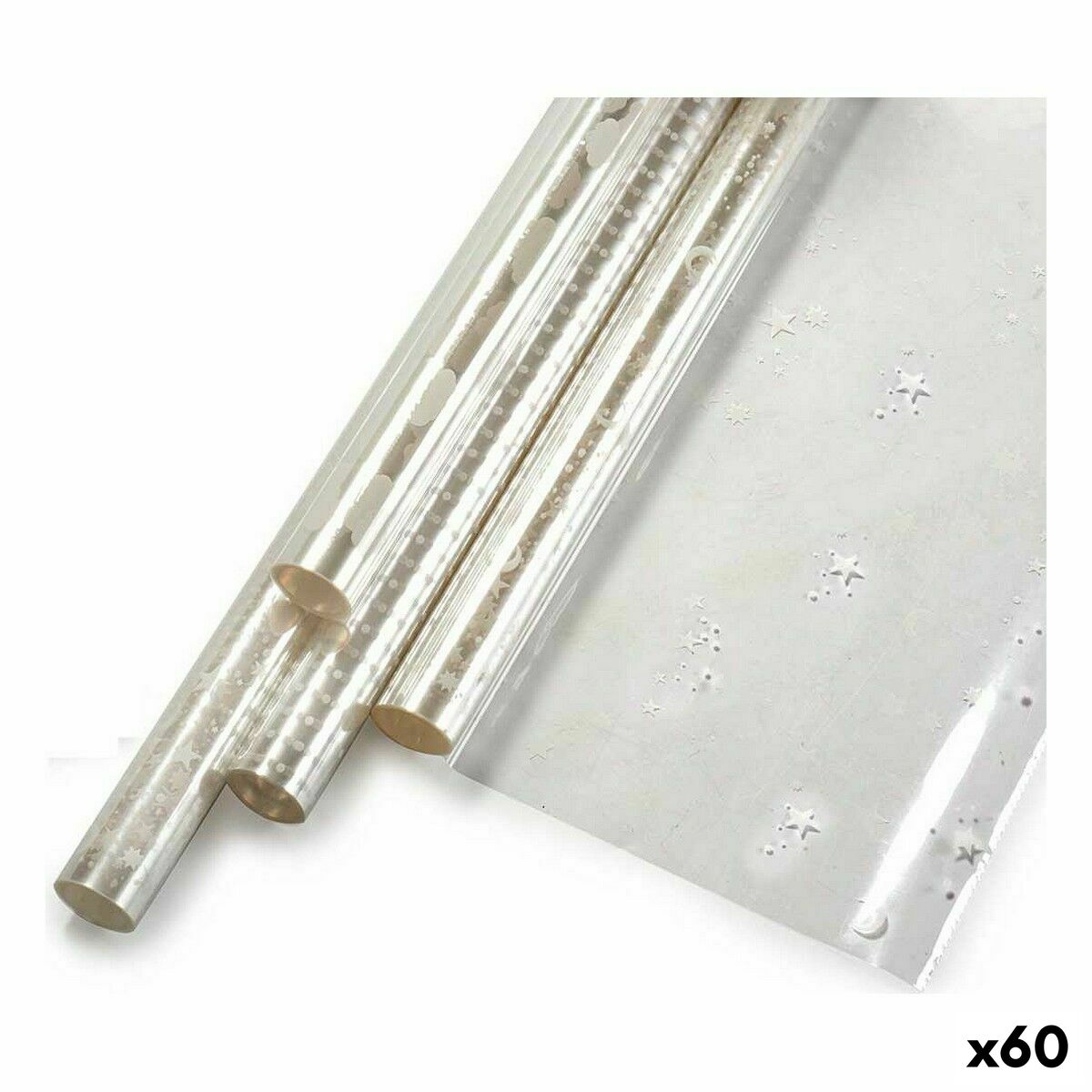 Papel de Regalo Blanco Transparente 70 x 500 cm Estampado (60 unidades)