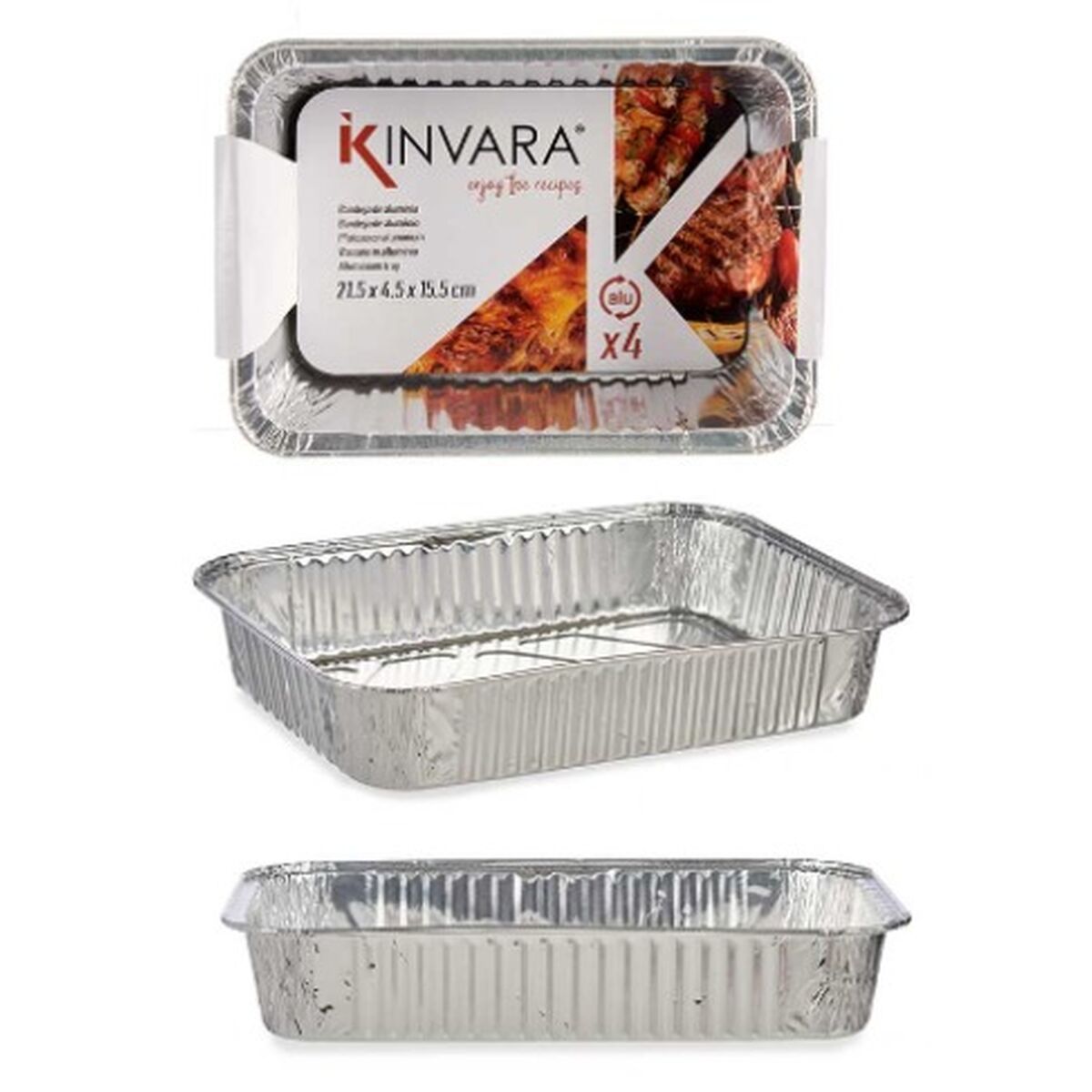 Set de bandejas para Alimentos Kinvara Desechable 12 Unidades