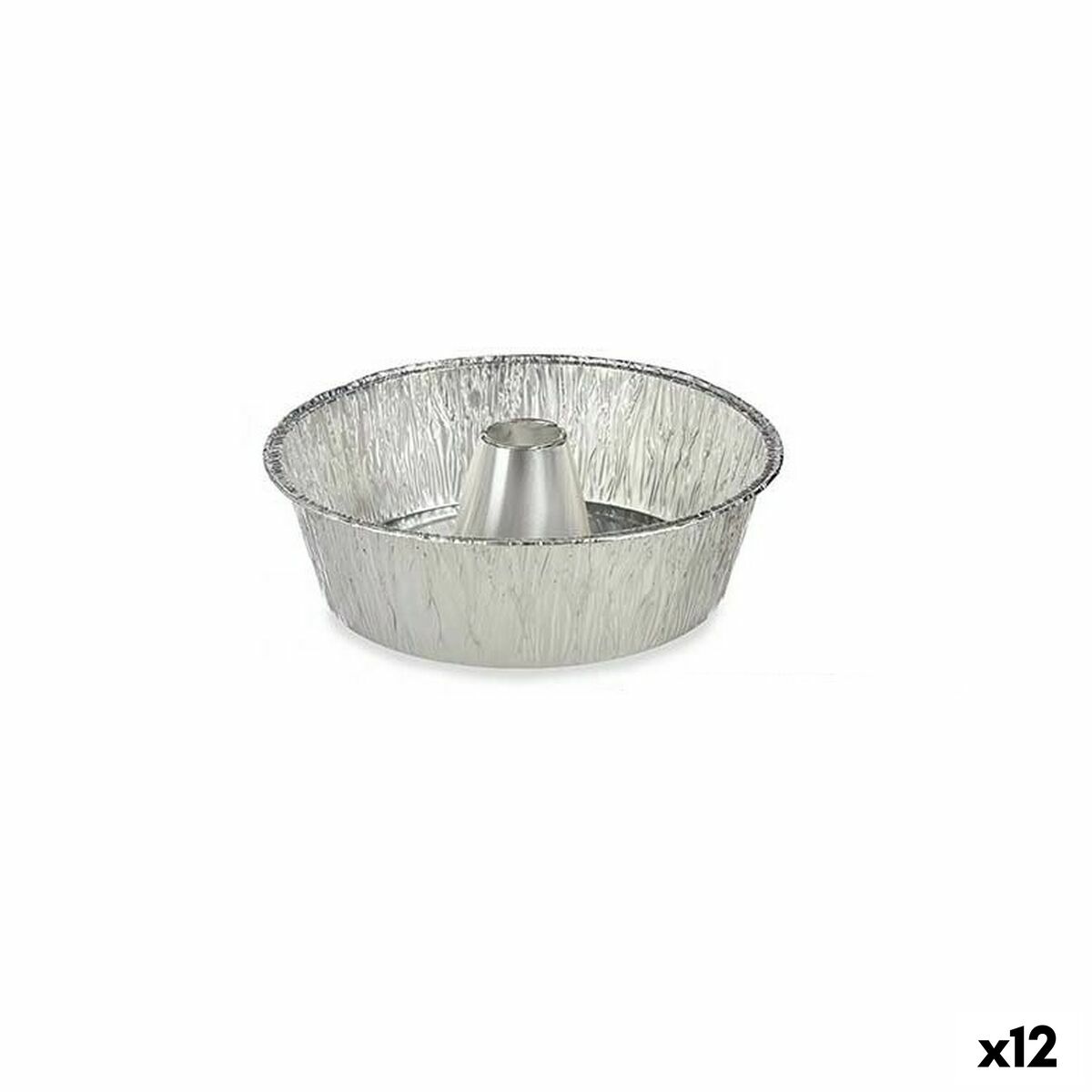 Molde para Flan Kinvara Plateado Aluminio 25 x 7,7 x 25 cm Desechable Flan (12 Unidades)