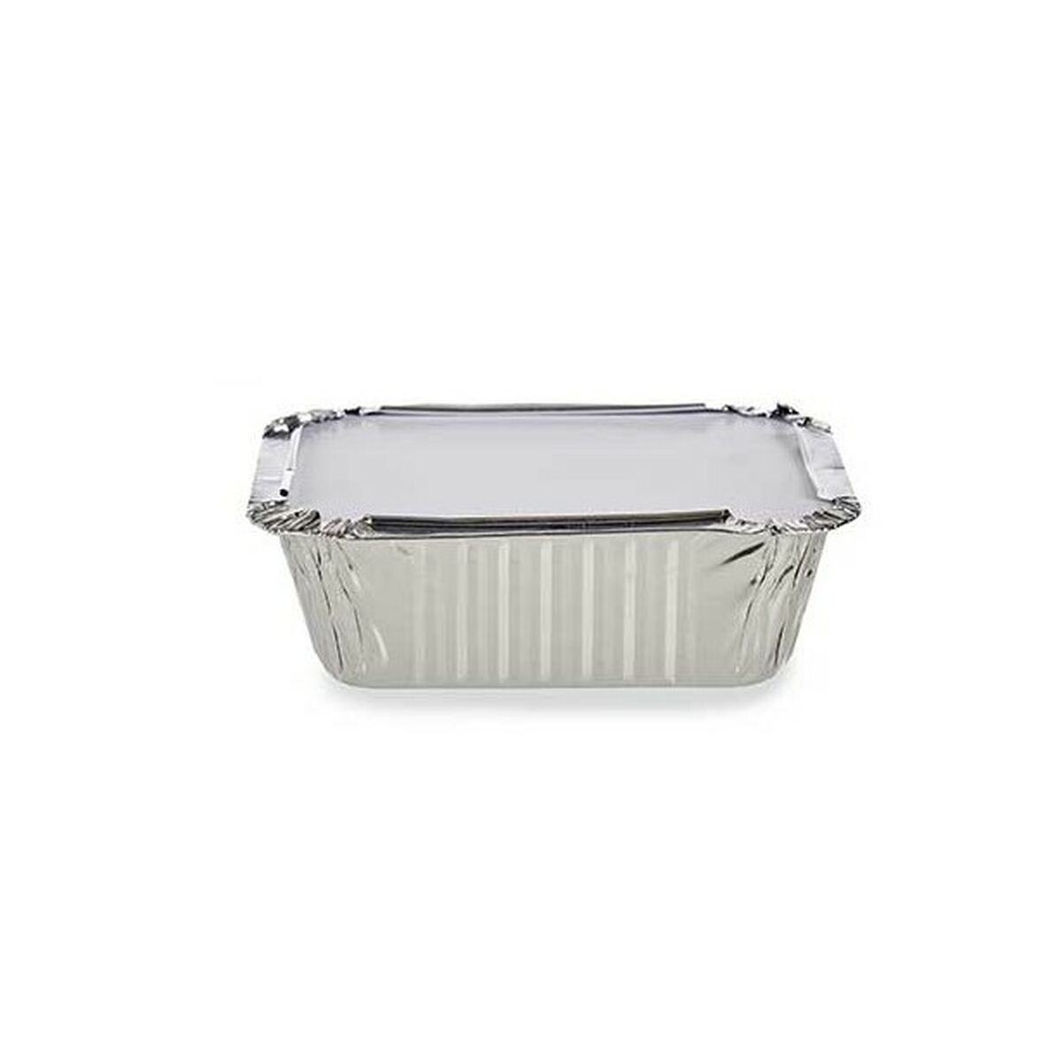 Set de bandejas para Alimentos Kinvara Aluminio 14,5 x 7,5 x 12,5 cm Desechable Con Tapa (12 Unidades)