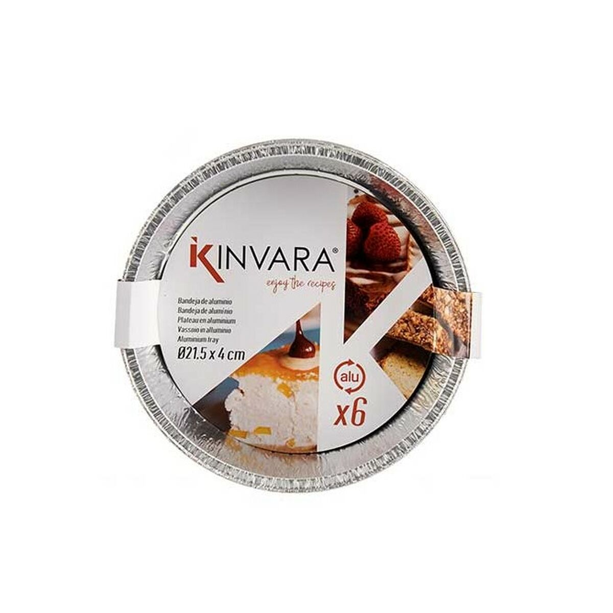Set de bandejas para Alimentos Kinvara Desechable Redondo 12 Unidades