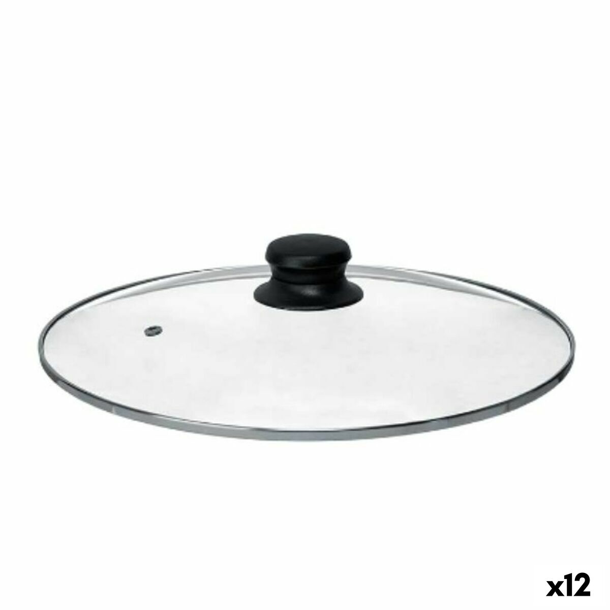 Tapa para Olla Kinvara Transparente Plateado Plata Metal Vidrio Acero Inoxidable Cristal Acero 30 cm 30,5 x 6 x 30,5 cm (12 Unid