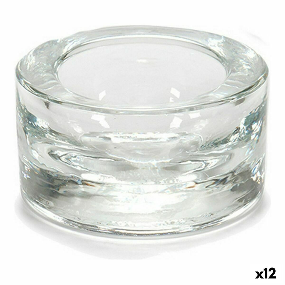 Portavelas Gift Decor Transparente Vidrio 7 x 3,5 x 7 cm (12 Unidades)
