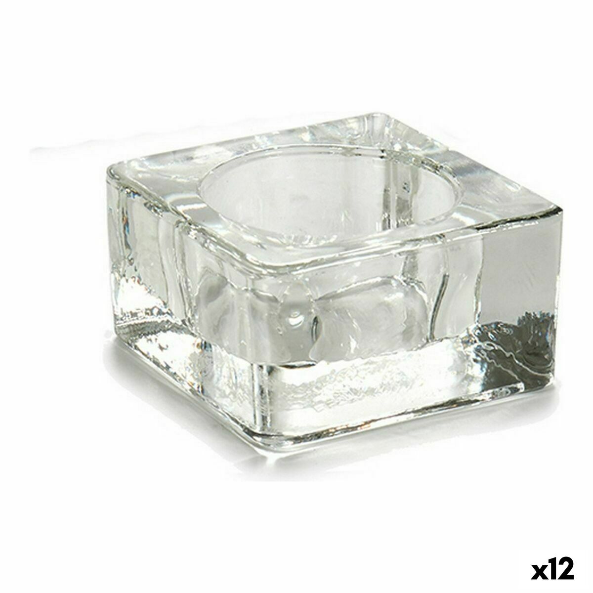 Portavelas Gift Decor Transparente Vidrio 6 x 3 x 6 cm (12 Unidades)