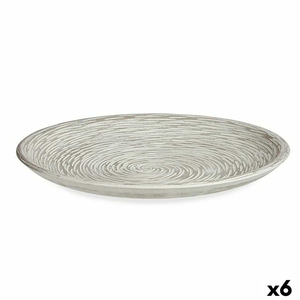 Plato Decorativo Gift Decor Blanco Espiral 29,5 x 2,7 x 29,5 cm 29,5 x 3,3 x 29,5 cm Ø 29 cm (6 Unidades)