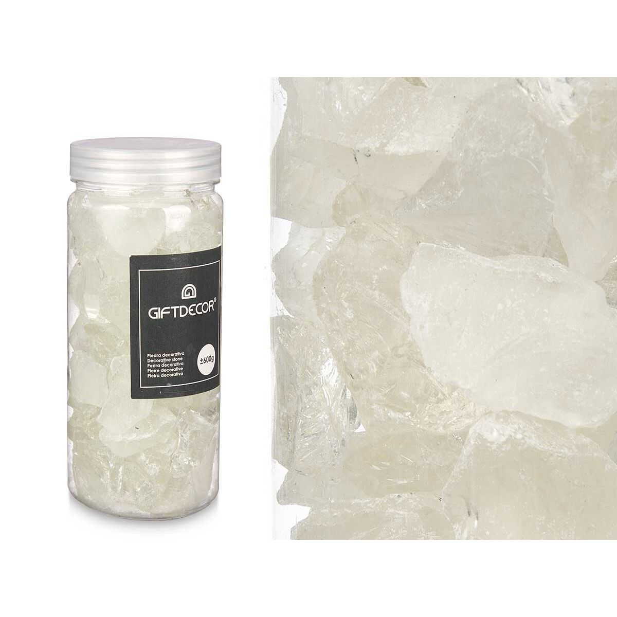 Piedras Decorativas Gift Decor Blanco 600 g Cuarzo (12 Unidades)