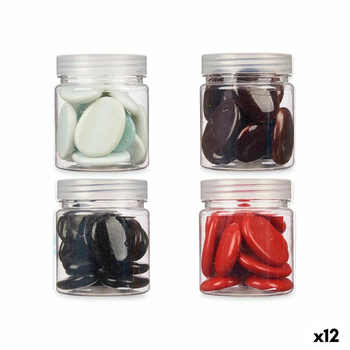 Piedras Decorativas Gift Decor Blanco Marrón Negro Rojo 280 g (12 Unidades)