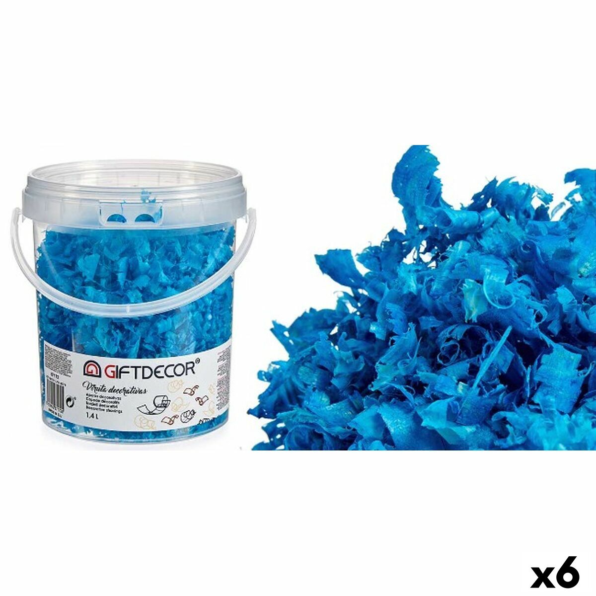 Viruta Decorativa Gift Decor Azul claro 1,4 L (6 Unidades)