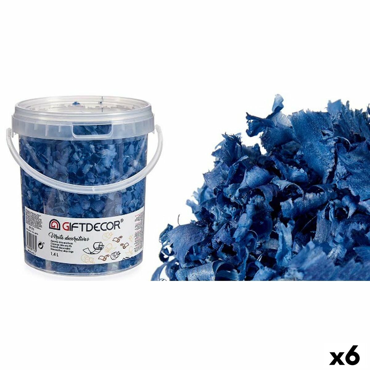 Viruta Decorativa Gift Decor Azul oscuro 1,4 L (6 Unidades)