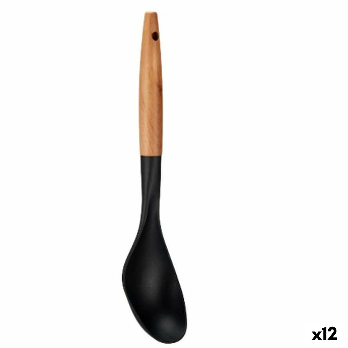 Cucharón Kinvara Negro Natural Madera Plástico 7 x 33,5 x 3,5 cm 7 x 33,5 cm 33,5 x 33,5 x 3,5 cm (12 Unidades)