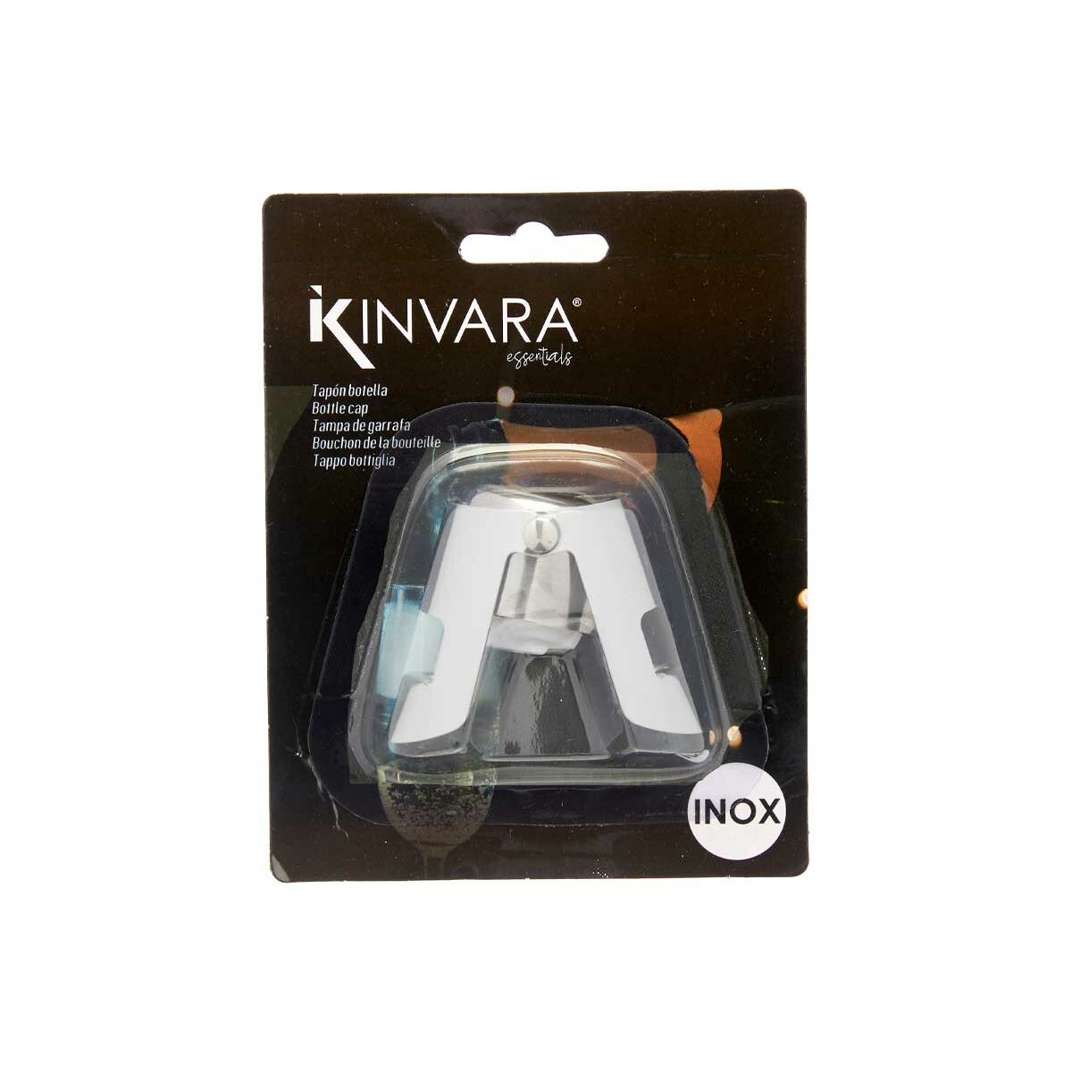 Tapón para champán Kinvara Plateado Plata Silicona Acero Inoxidable Plástico 6 x 5,5 x 3,5 cm Hermético (12 Unidades)