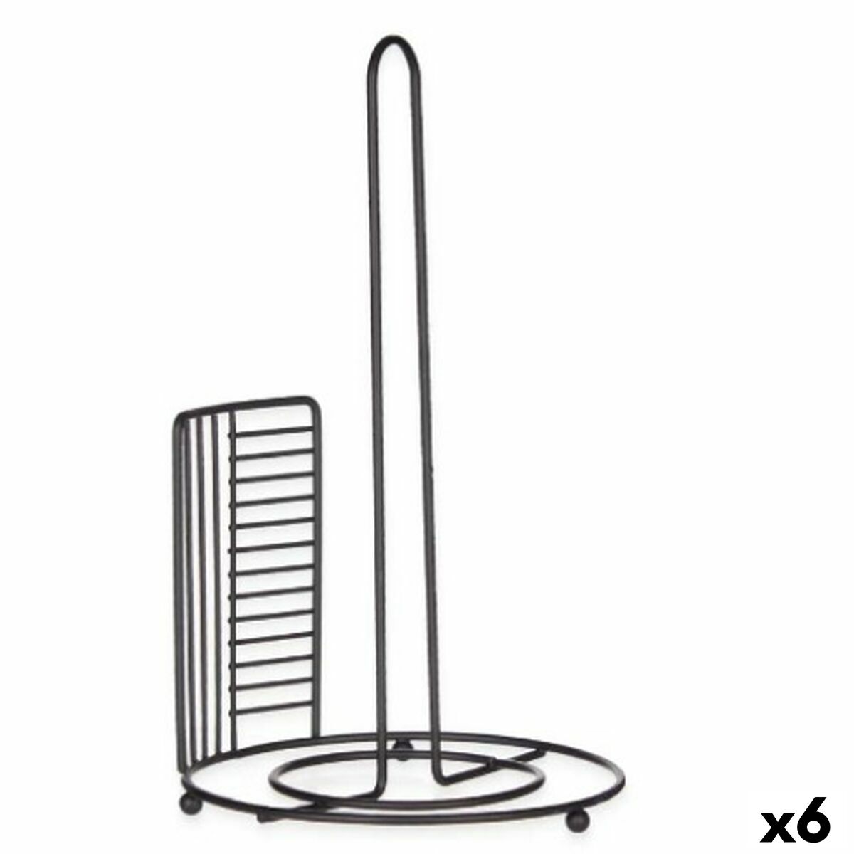 Portarrollo de Papel de Cocina Kinvara Negro Metal 18,5 x 31,5 x 18,5 cm 18,5 x 32,4 x 18,5 cm (6 Unidades)