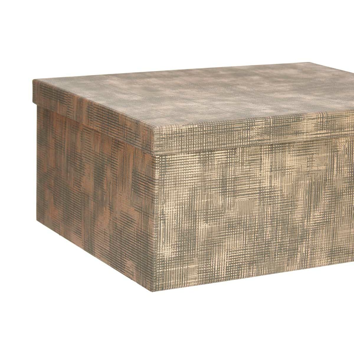 Set de Cajas Organizadoras Apilables Pincello Negro Cartón Rayas (2 Unidades)