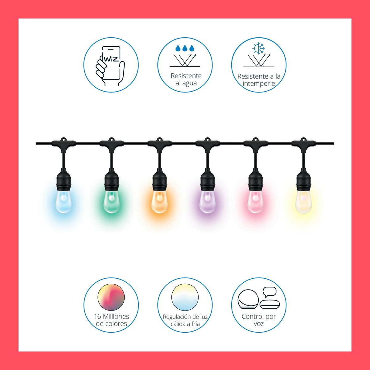 Guirnalda de Luces LED Wiz   Multicolor 8 W