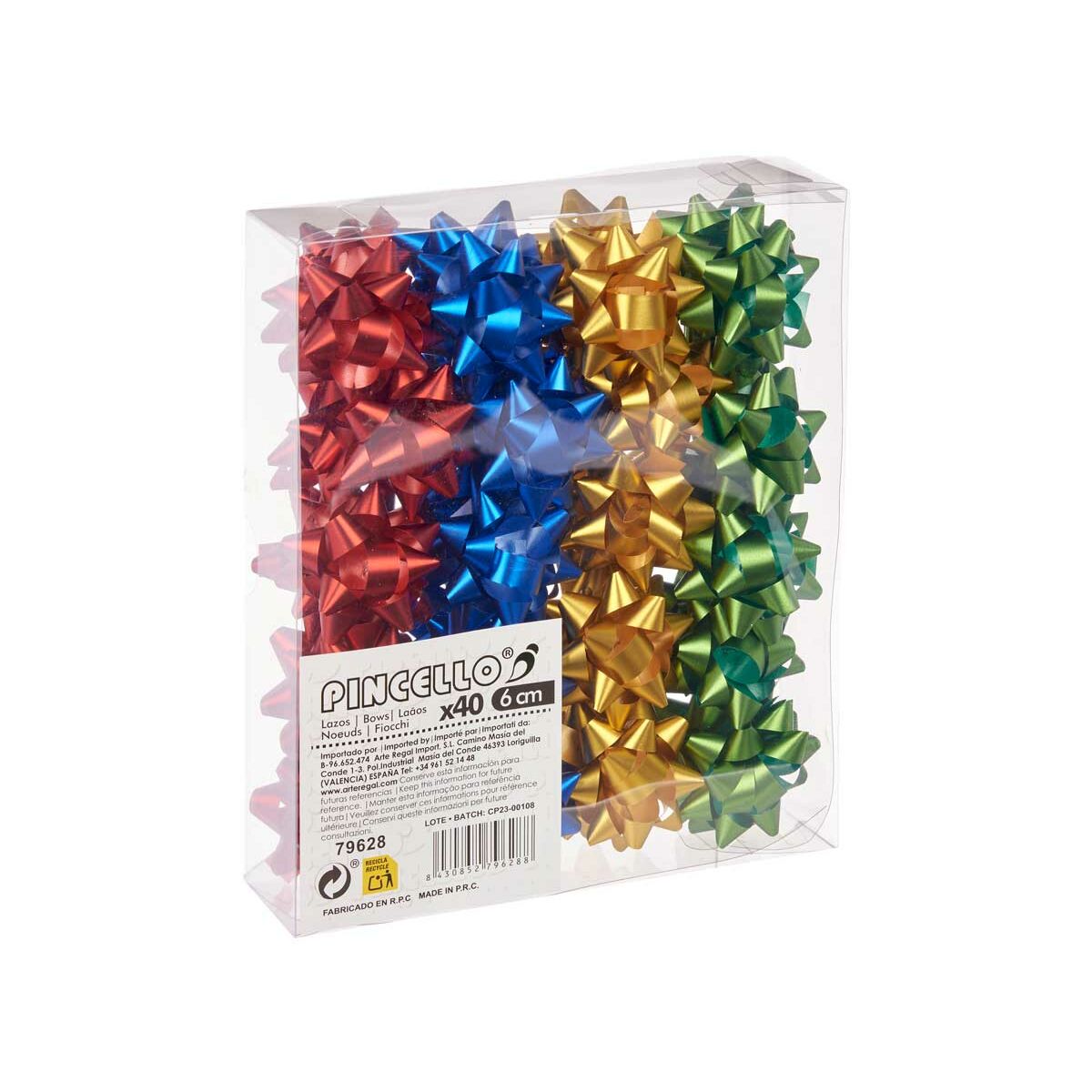 Lazos Pincello PVC 5 x 3,5 x 5 cm Mate Multicolor (12 Unidades)
