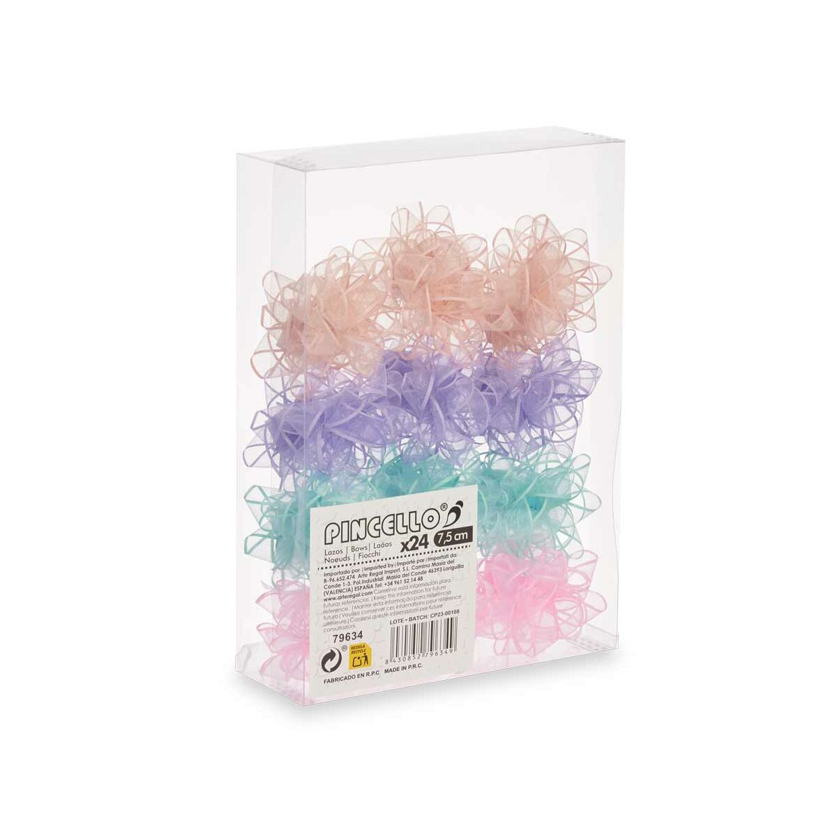Lazos Pincello PVC 7,5 cm 19,5 x 27,5 x 7 cm Pastel (12 Unidades)