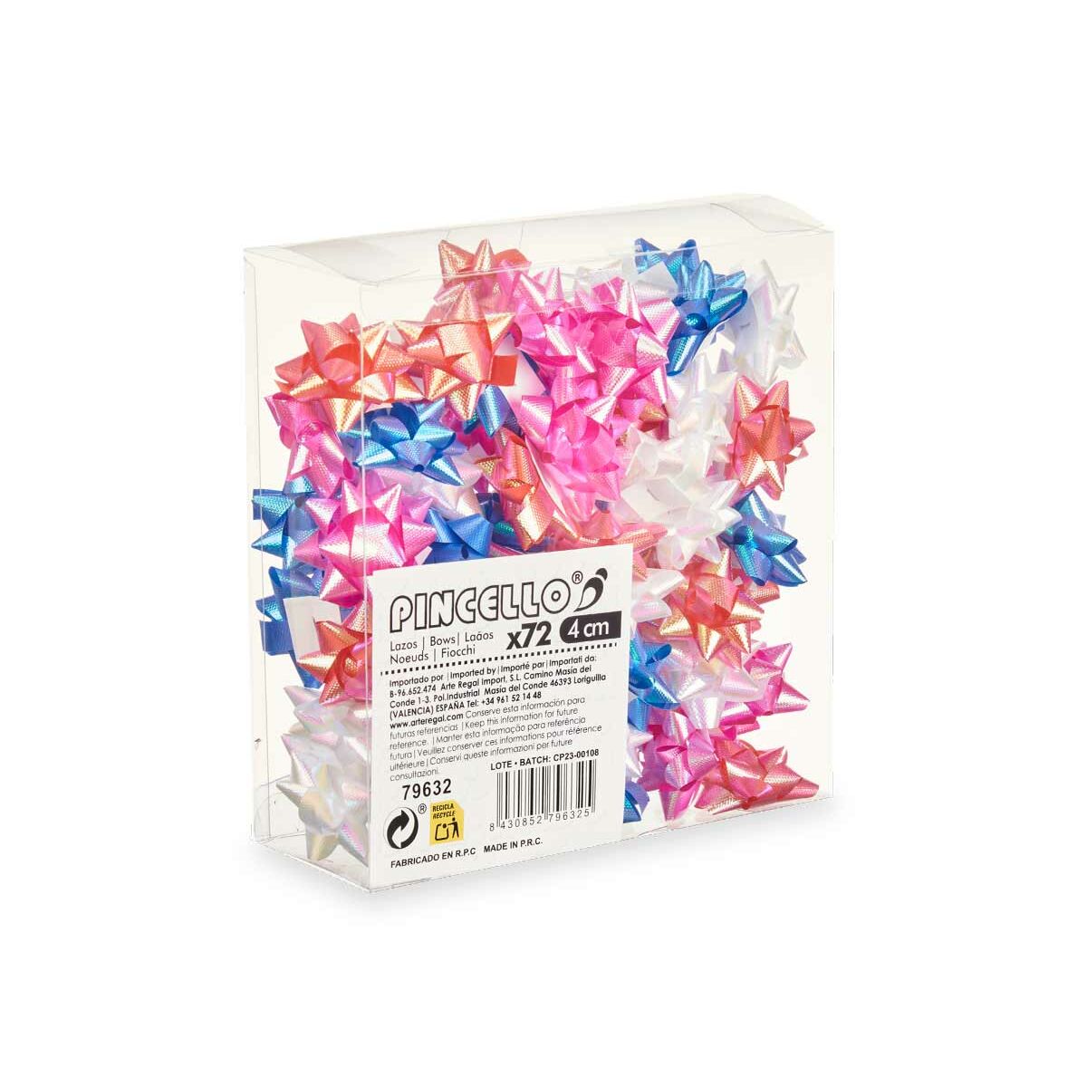 Lazos Pincello PVC 4 cm 19 x 19 x 6 cm Brillo Pastel (12 Unidades)