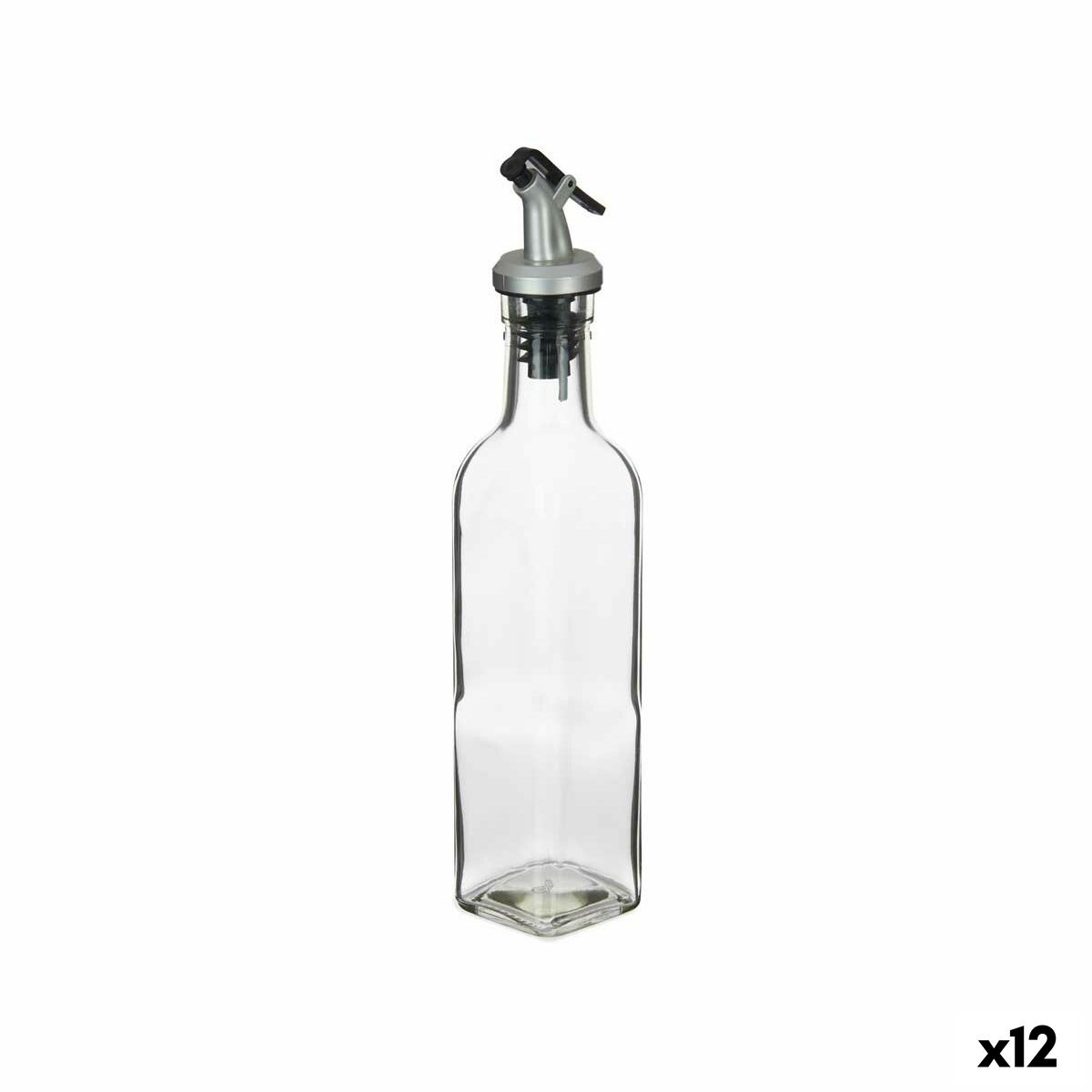 Aceitera Vivalto Transparente Vidrio Silicona Acero Polipropileno Plástico 250 ml 5 x 24,5 x 5 cm (12 Unidades)