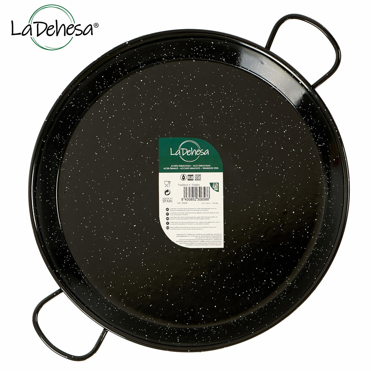 Paellera La Dehesa Negro Acero Esmaltado Ø 38 cm 51 x 6 x 39 cm (6 Unidades)