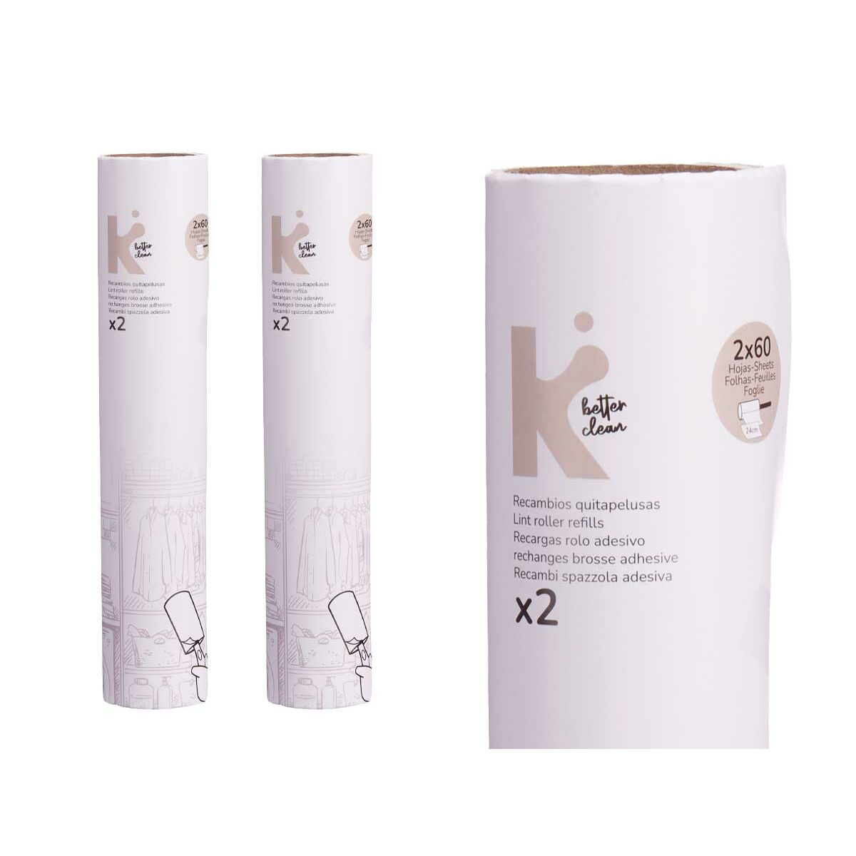 Quitapelusas Blanco 24 x 19 cm 14 x 31 x 4,5 cm Recambio (12 Unidades)