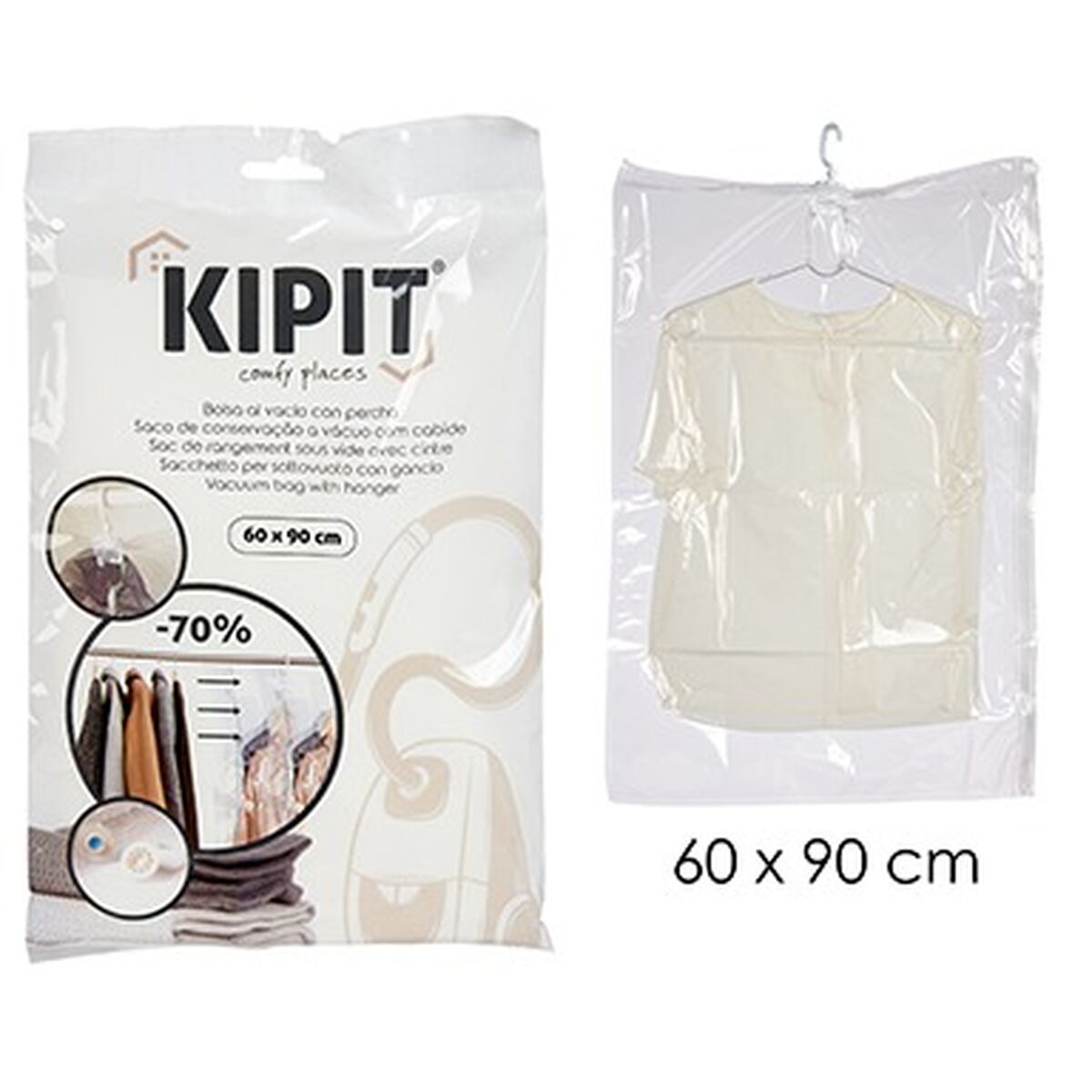 Bolsas de Vacío Kipit Transparente Polietileno Plástico 60 x 90 cm 19 x 3 x 32 cm 19 x 32 x 3 cm 19,5 x 32 x 3 cm (12 Unidades)