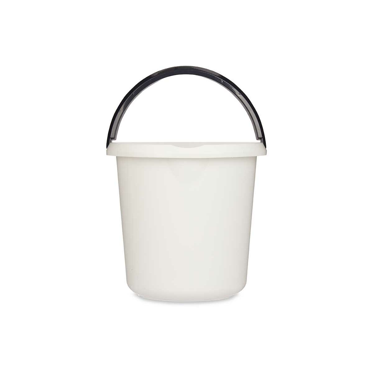 Cubo con Asa Blanco Antracita 10 L 30 x 28,5 x 30 cm (18 Unidades)