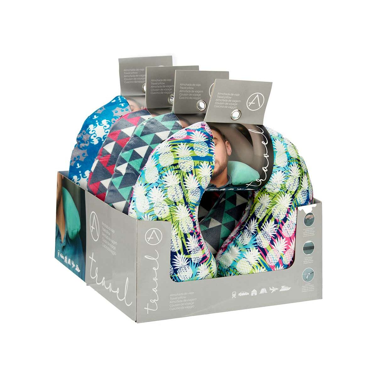 Cojín Cervical Estampado 31 x 10,5 x 27,4 cm (4 Unidades)