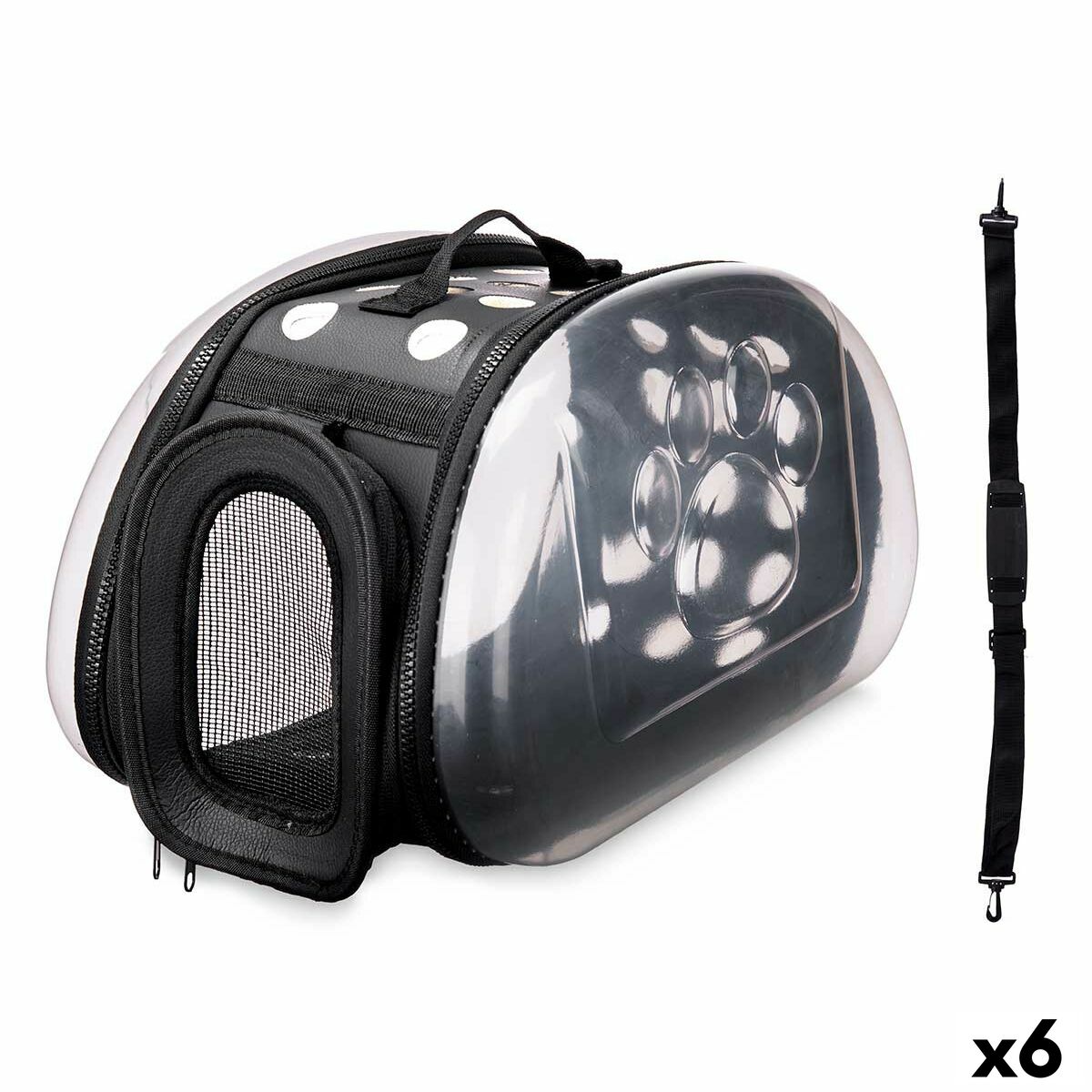 Transportín Mascow Negro Plástico 43 x 20 x 33 cm 37 x 17 x 22 cm 37 x 22 x 7,5 cm (6 Unidades)