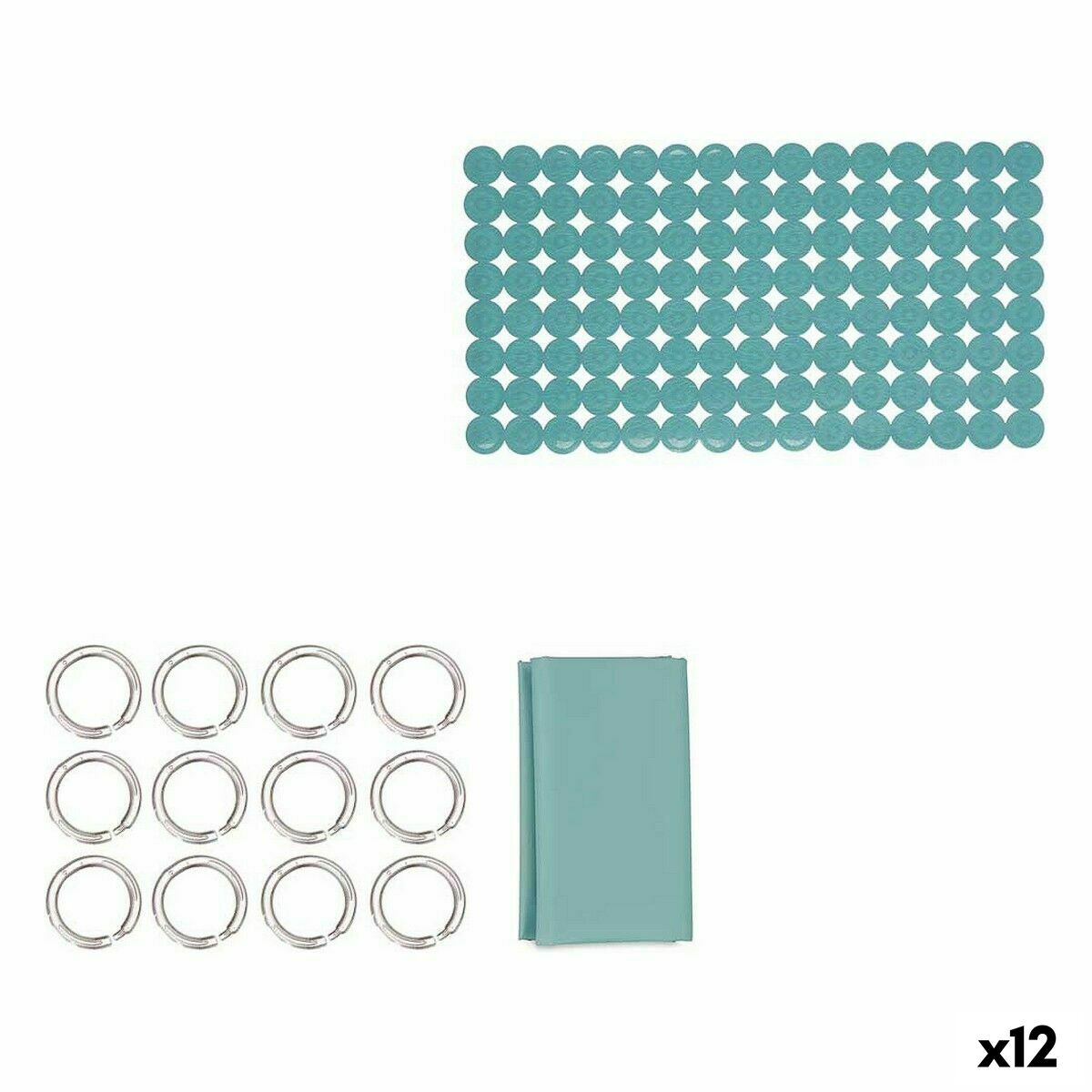 Set de Baño Berilo Verde PVC Polietileno EVA 28 x 42 x 6 cm (12 Unidades)