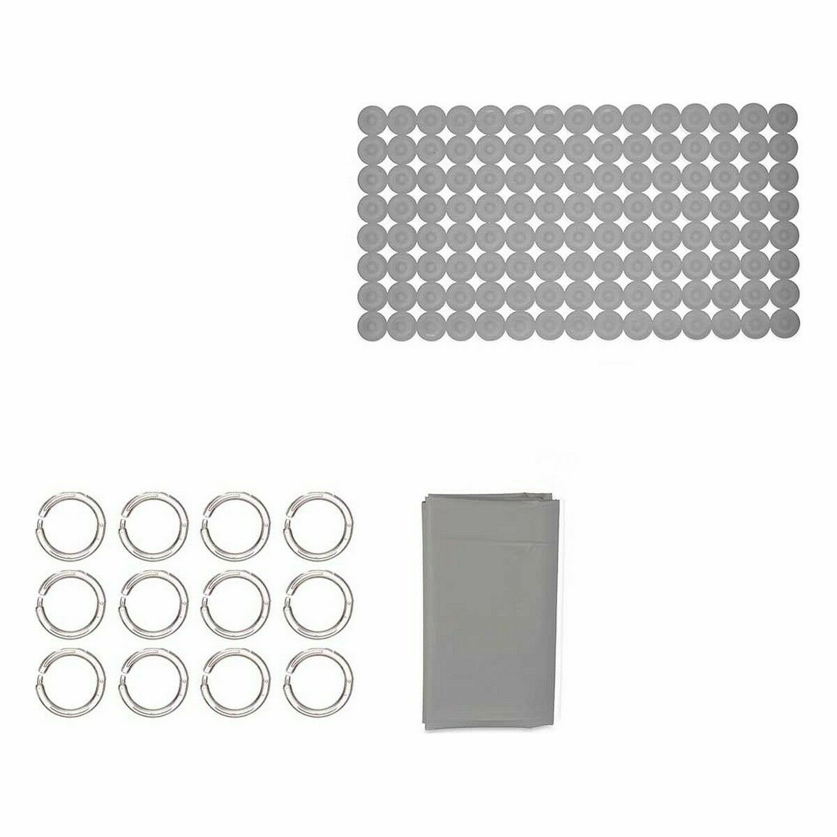 Set de Baño Berilo Gris PVC Polietileno EVA 28 x 42 x 6 cm (12 Unidades)