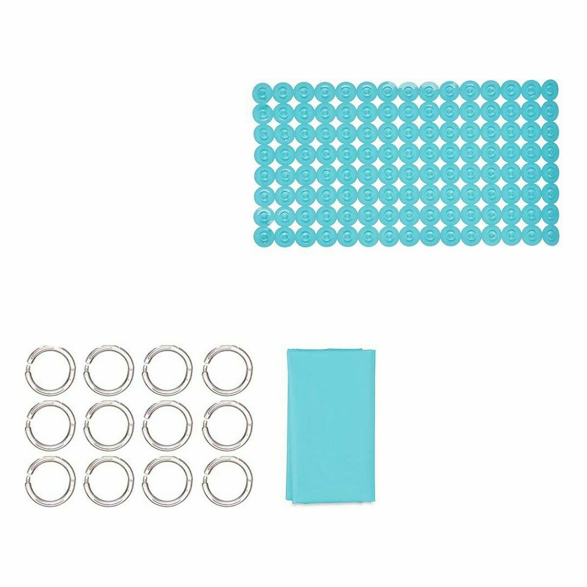 Set de Baño Berilo Azul PVC Polietileno EVA 28 x 42 x 6 cm (12 Unidades)