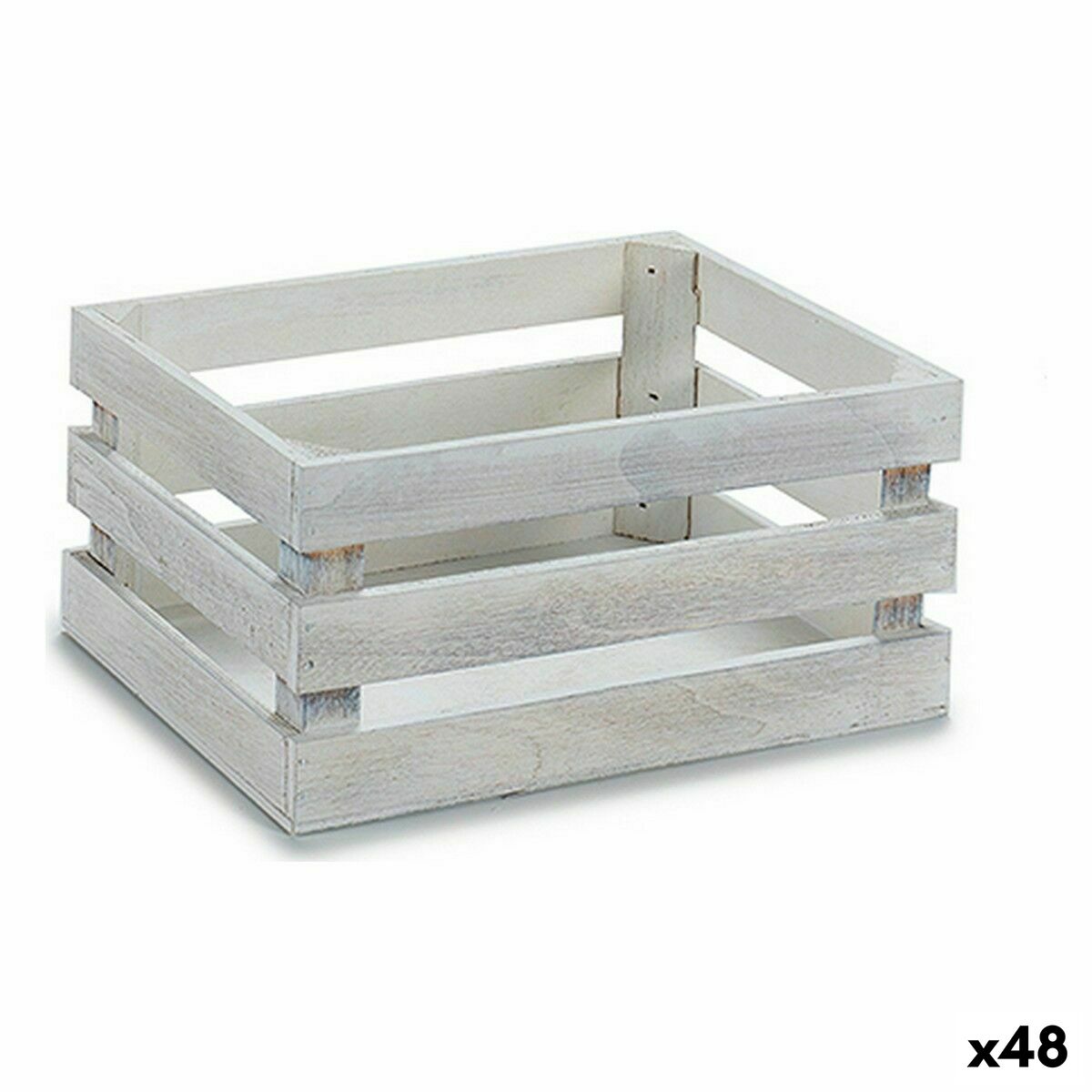 Caja Decorativa Gift Decor Blanco Álamo Madera de álamo (48 Unidades)