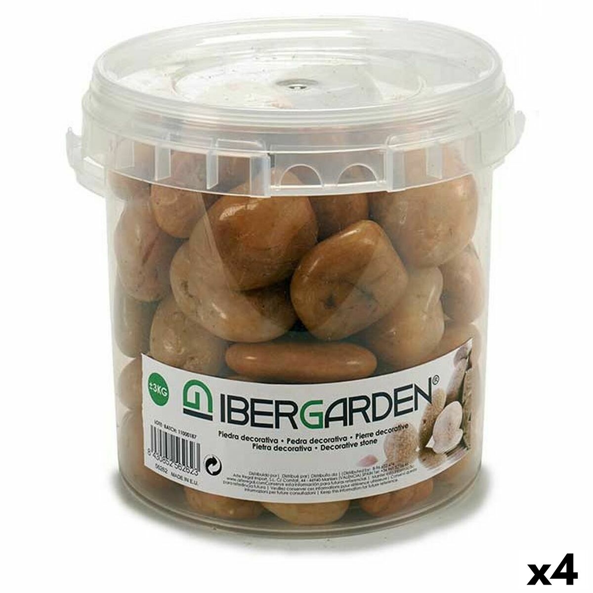 Piedras Decorativas Ibergarden Marrón Grande 3 Kg (4 Unidades)