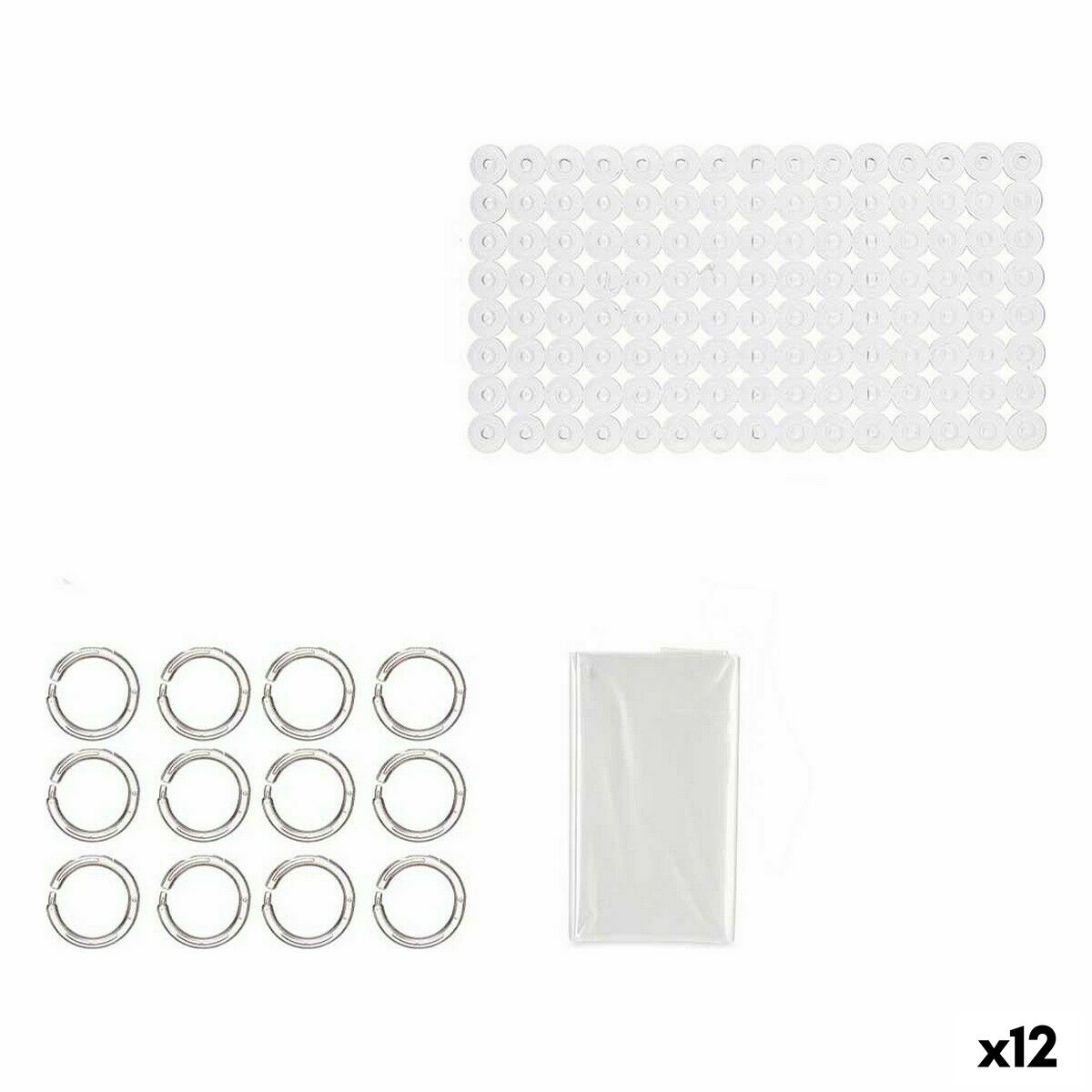 Set de Baño Berilo Transparente PVC Polietileno EVA 28 x 42 x 6 cm (12 Unidades)