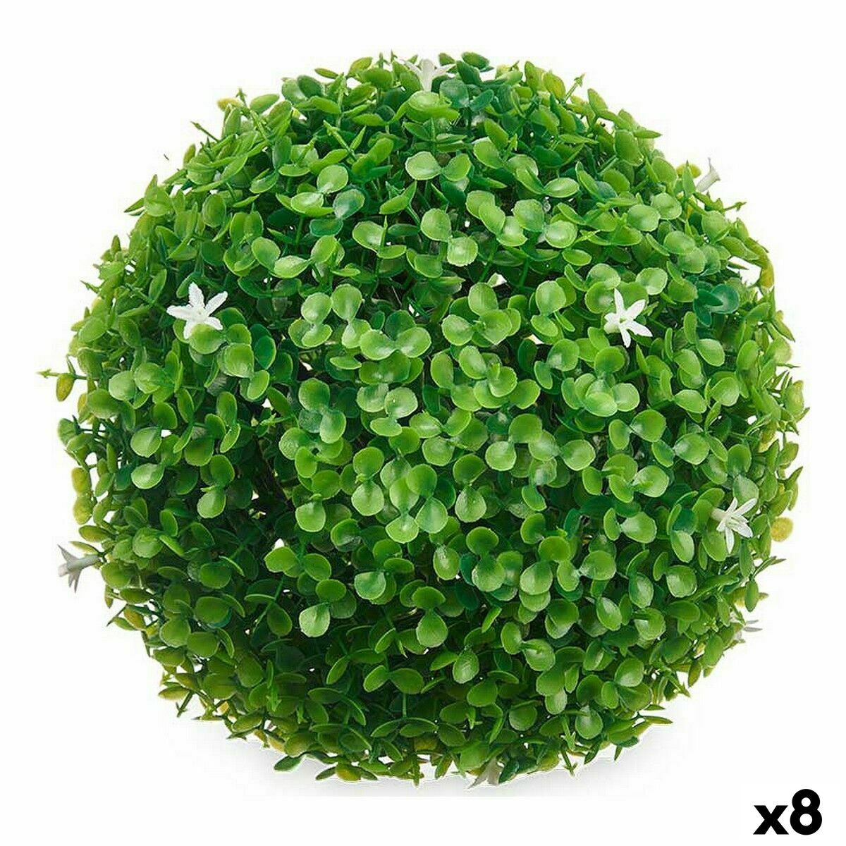 Planta Decorativa Ibergarden Plástico Flores Hojas Bola 22 x 22 x 22 cm (8 Unidades)
