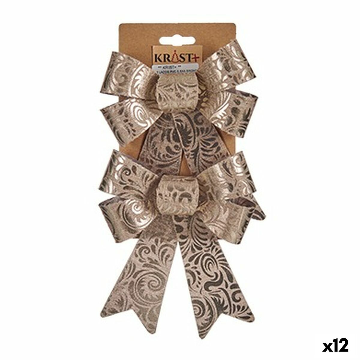 Lazos Krist+ Bronce 15 x 4 x 16 cm 15 x 28 x 4 cm Adorno Navideño (12 Unidades)