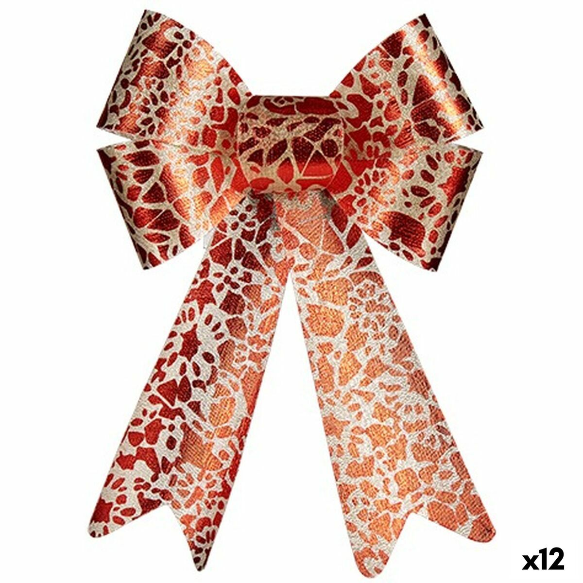 Lazo Krist+ Rojo Dorado 16 x 24 x 4 cm Adorno Navideño (12 Unidades)