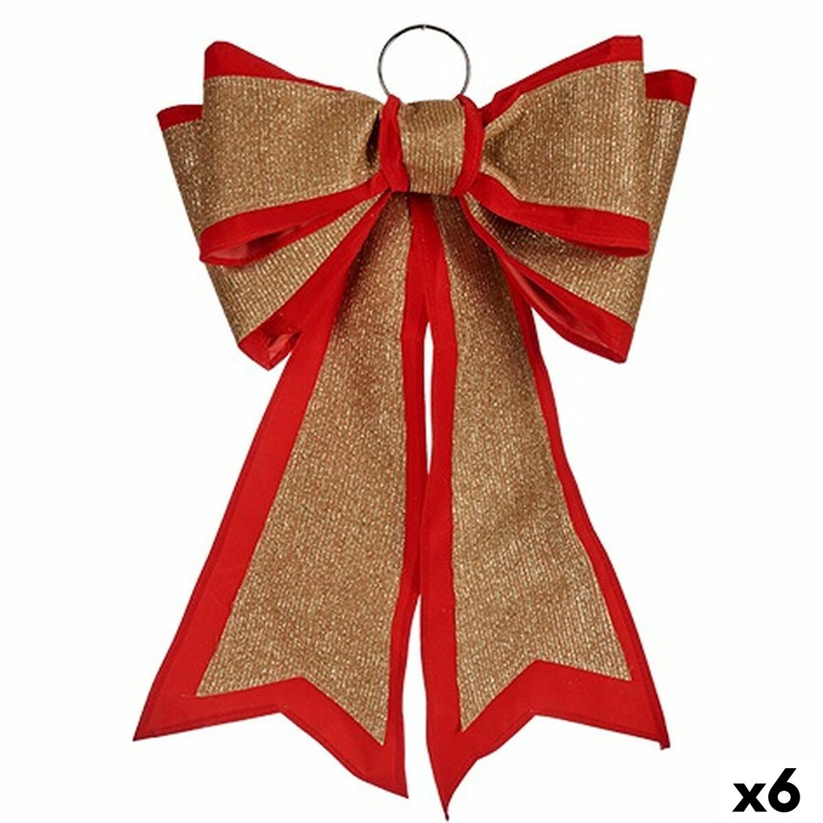 Lazo Krist+ Rojo Dorado 40 x 60 cm 53 x 56 x 7,5 cm Adorno Navideño (6 Unidades)