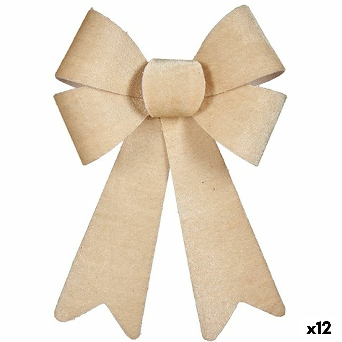 Lazo Krist+ Beige 16 x 24 x 4 cm Adorno Navideño (12 Unidades)