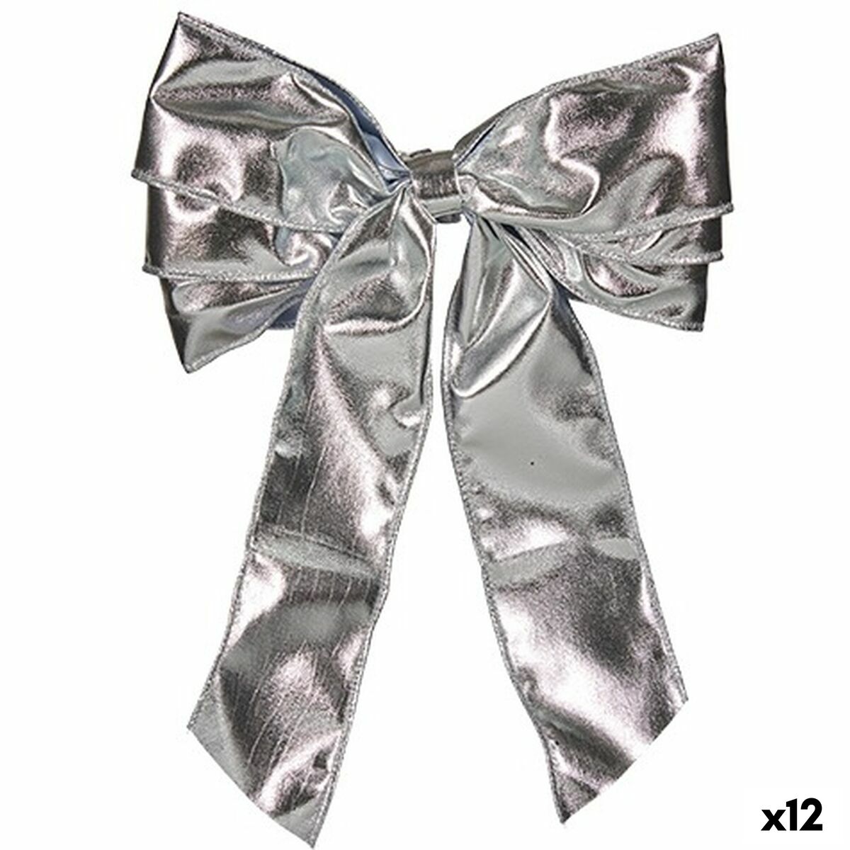 Lazos Krist+ Plateado 30 x 4 x 20 cm 21 x 45 x 4 cm Adorno Navideño (12 Unidades)