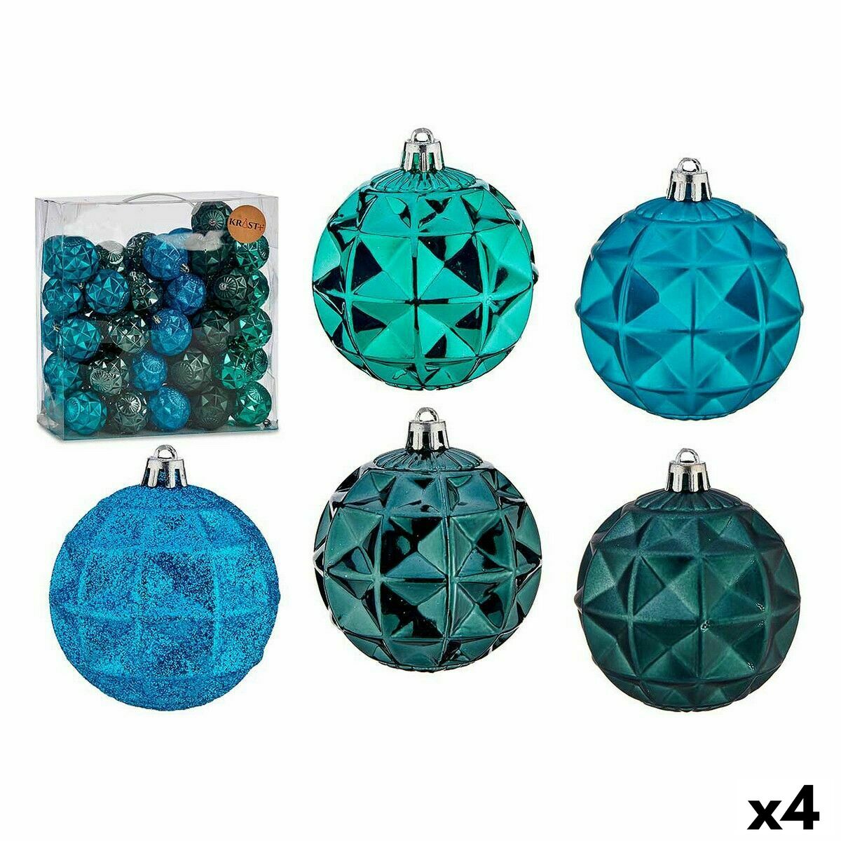 Set de Bolas de Navidad Krist+ Turquesa (4 Unidades)