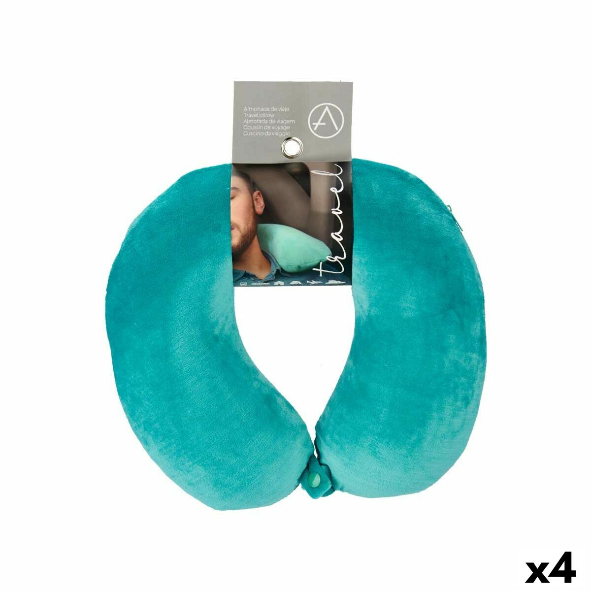 Cojín Cervical Verde Morado Rosa Turquesa 31 x 10,5 x 27,4 cm (4 Unidades)