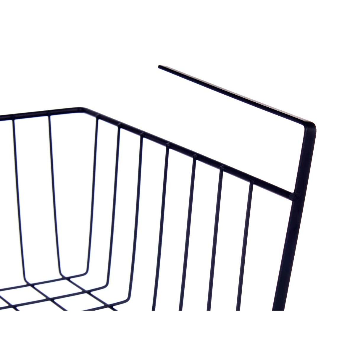 Cesta para Estante de Cocina Kinvara Negro Metal Hierro 42 x 14 x 26 cm 45 x 32 x 28 cm (12 Unidades)