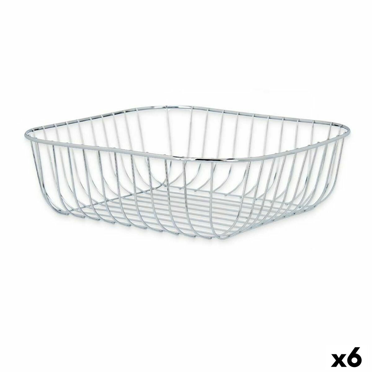 Frutero Kinvara Plateado Plata Metal 30 x 9 x 30 cm (6 Unidades)