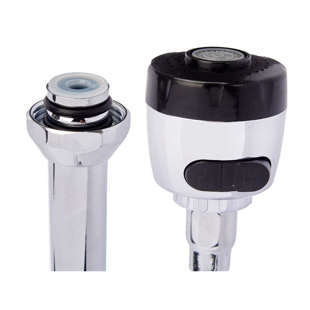 Grifo para Cocina Kinvara Negro Plateado Goma Metal Plástico Extensible Multifunción (12 Unidades)