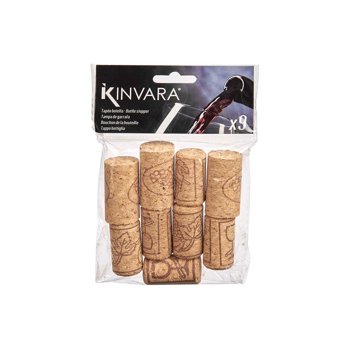 Juego de Tapones Kinvara Natural Corcho 12 x 17 x 2,5 cm (12 Unidades)