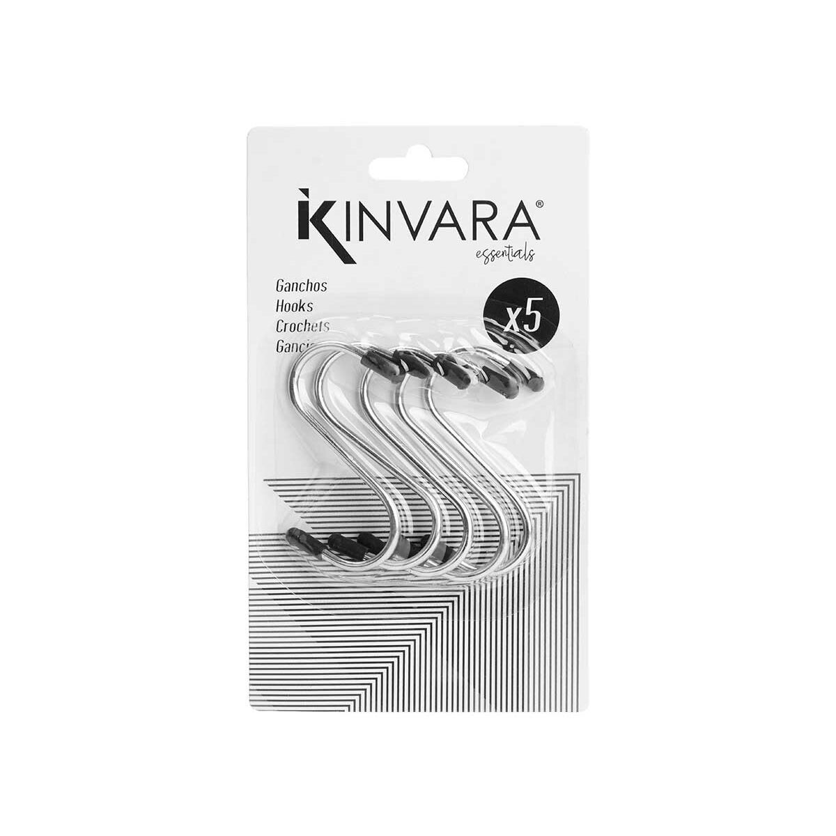 Gancho para colgar Kinvara Plateado Plata Metal 7 cm 10,4 x 18 x 2,5 cm 10,5 x 18 x 2,5 cm Set (12 Unidades)
