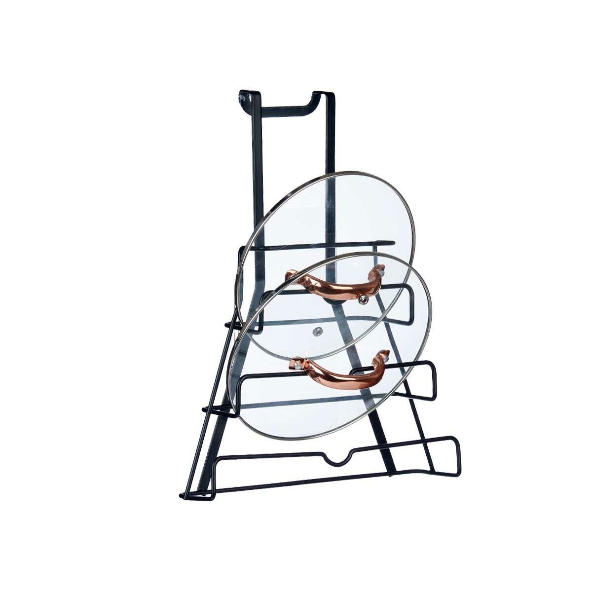 Soporte para Utensilios de Cocina Kinvara Metal Hierro 27 x 37 x 9 cm 27 x 35,5 x 9 cm Tapa para Sartén (6 Unidades)