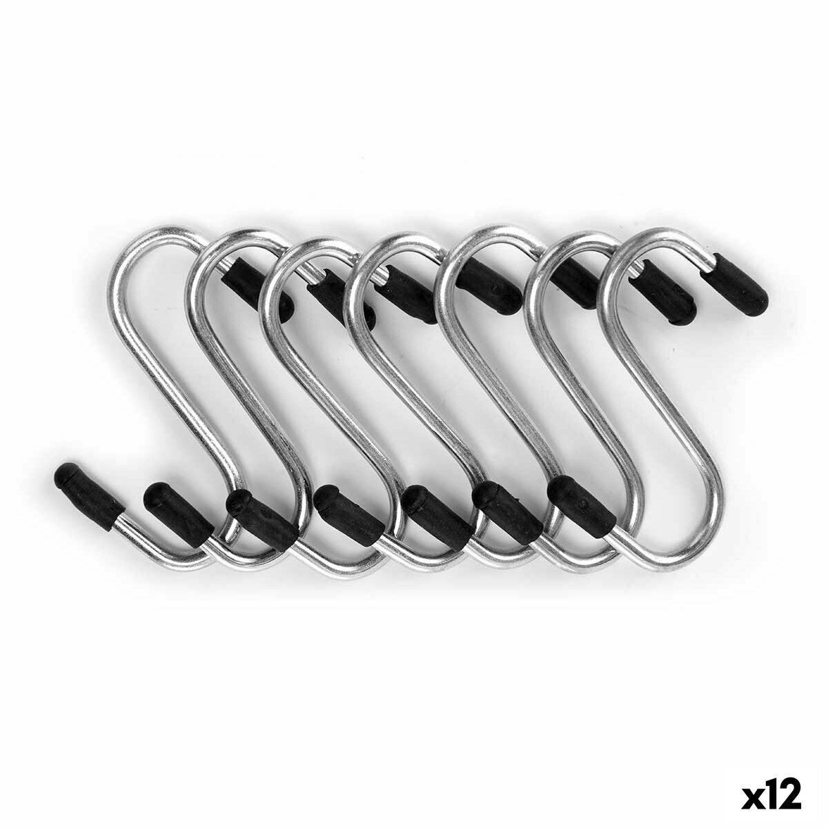 Gancho para colgar Kinvara Plateado Plata Metal 4,7 cm 10,4 x 18 x 2,5 cm Set (12 Unidades)